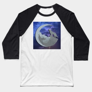 Wolf Howling: Stormy night Graphic Art Wolves Design Spiritual Gifts Baseball T-Shirt